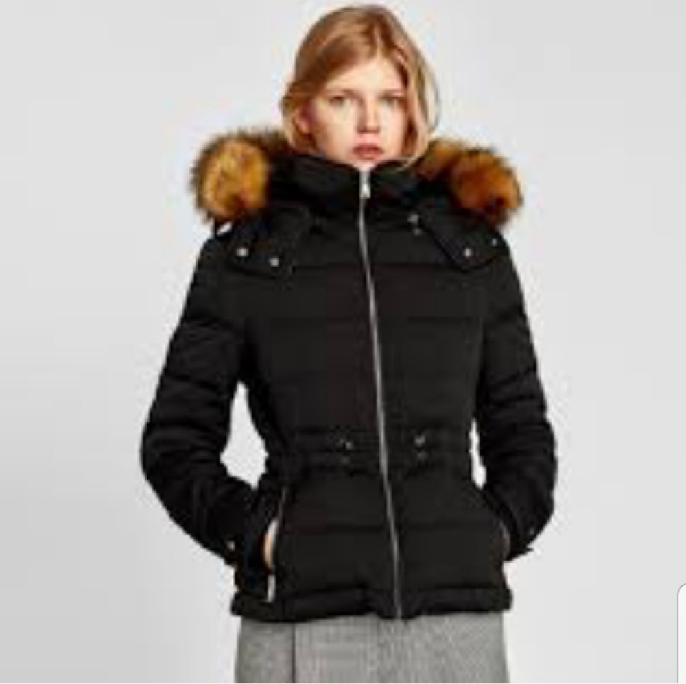 ZARA Trafaluc Hooded Puffer Coat